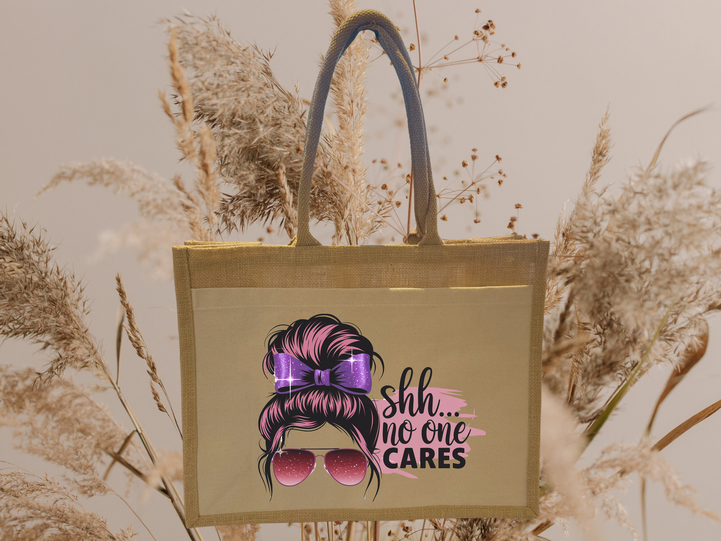 Sac fourre-tout femme « chut, personne ne s’en soucie » 🎀
