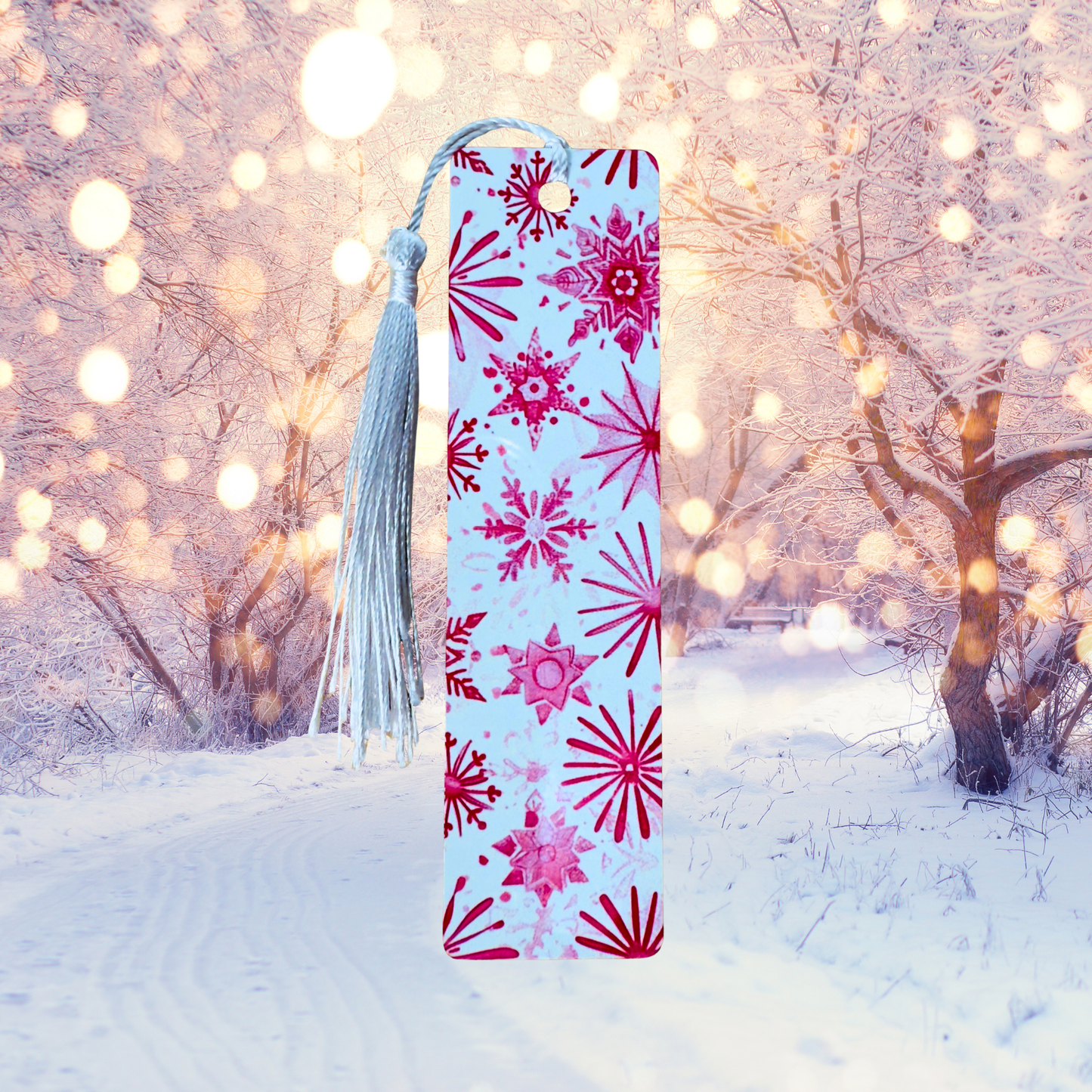 Marque-page flocon de neige rose ❄️