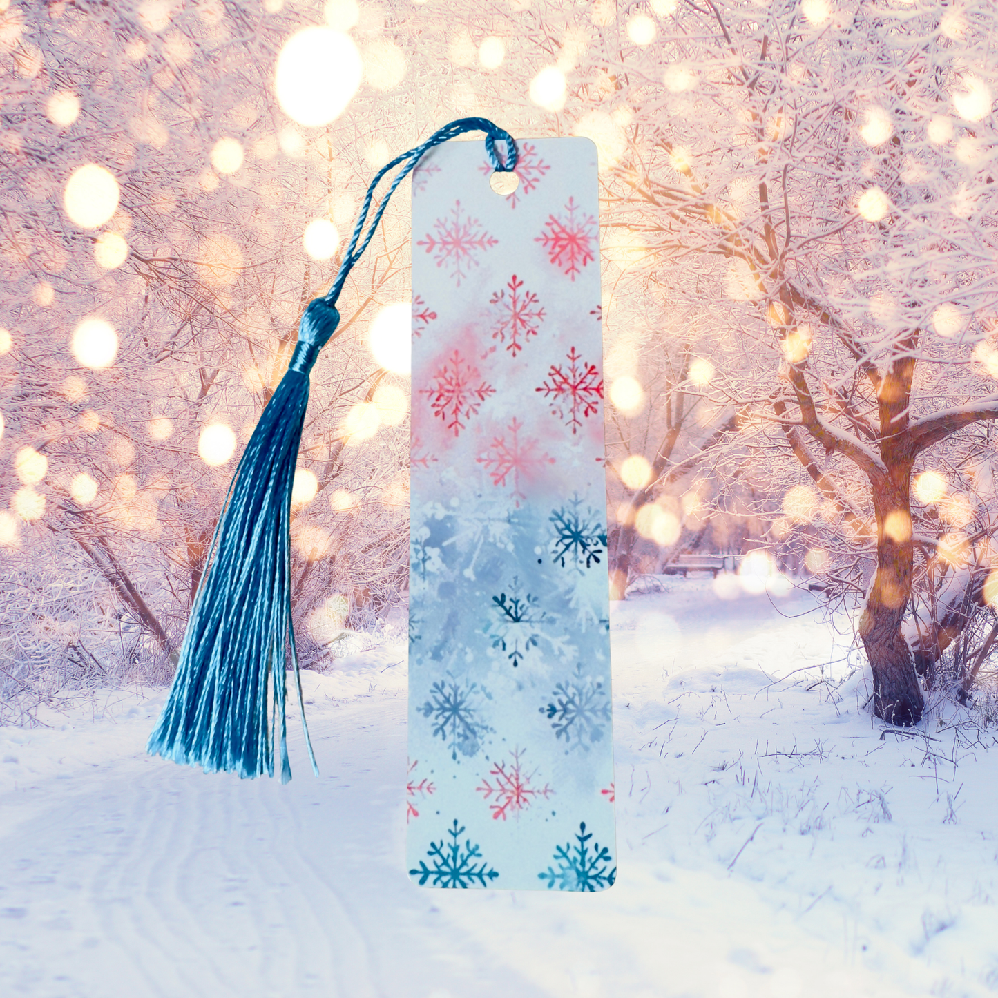 Marque-page flocons de neige bleu et rose ❄️