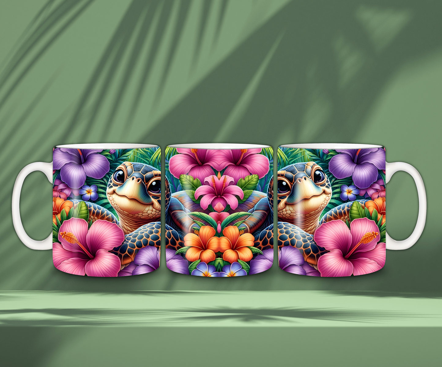 Tasse fleurie et tortue 🐢