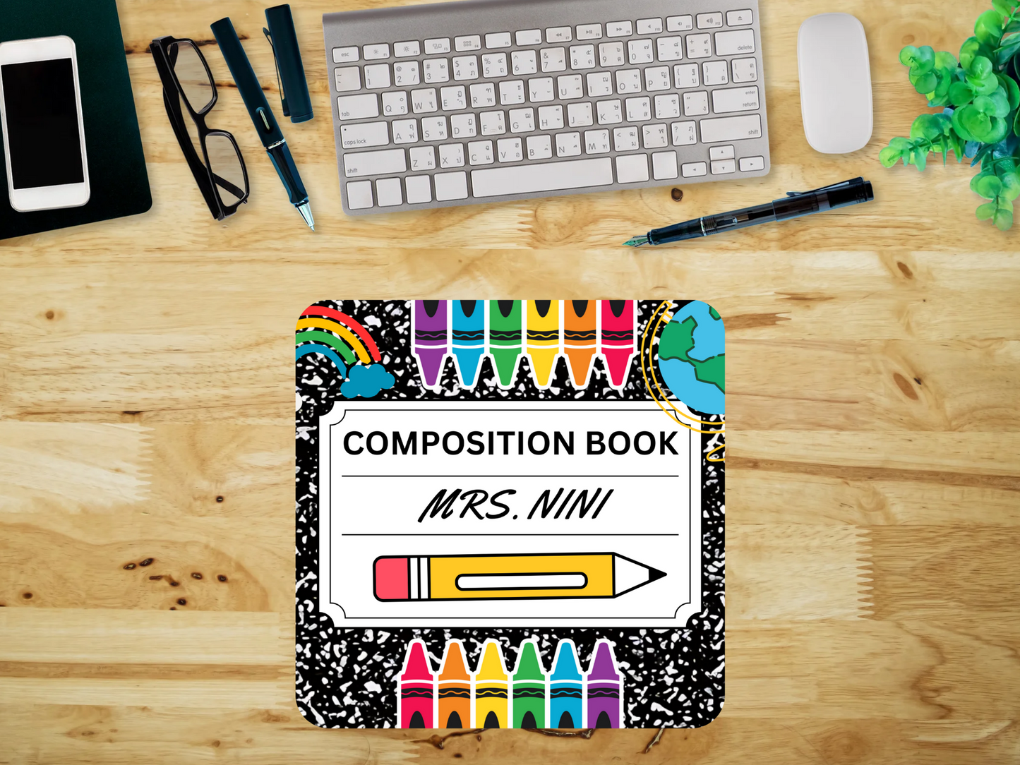 Tapis de souris crayons arc en ciel 🌈