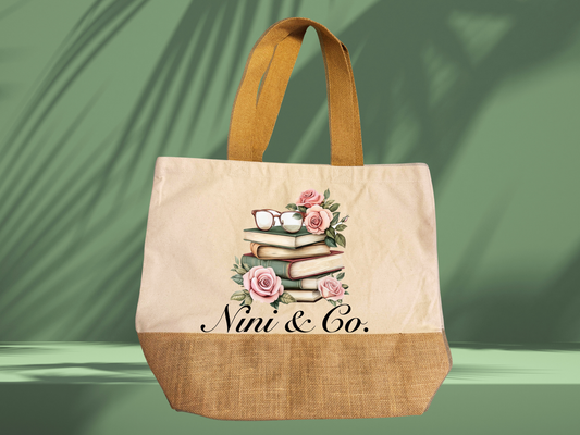 Sac fourre-tout livres et fleurs 🌸