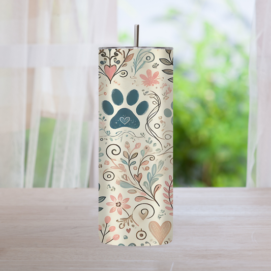 Gourde imprimé floral et pattes de chien 🐾