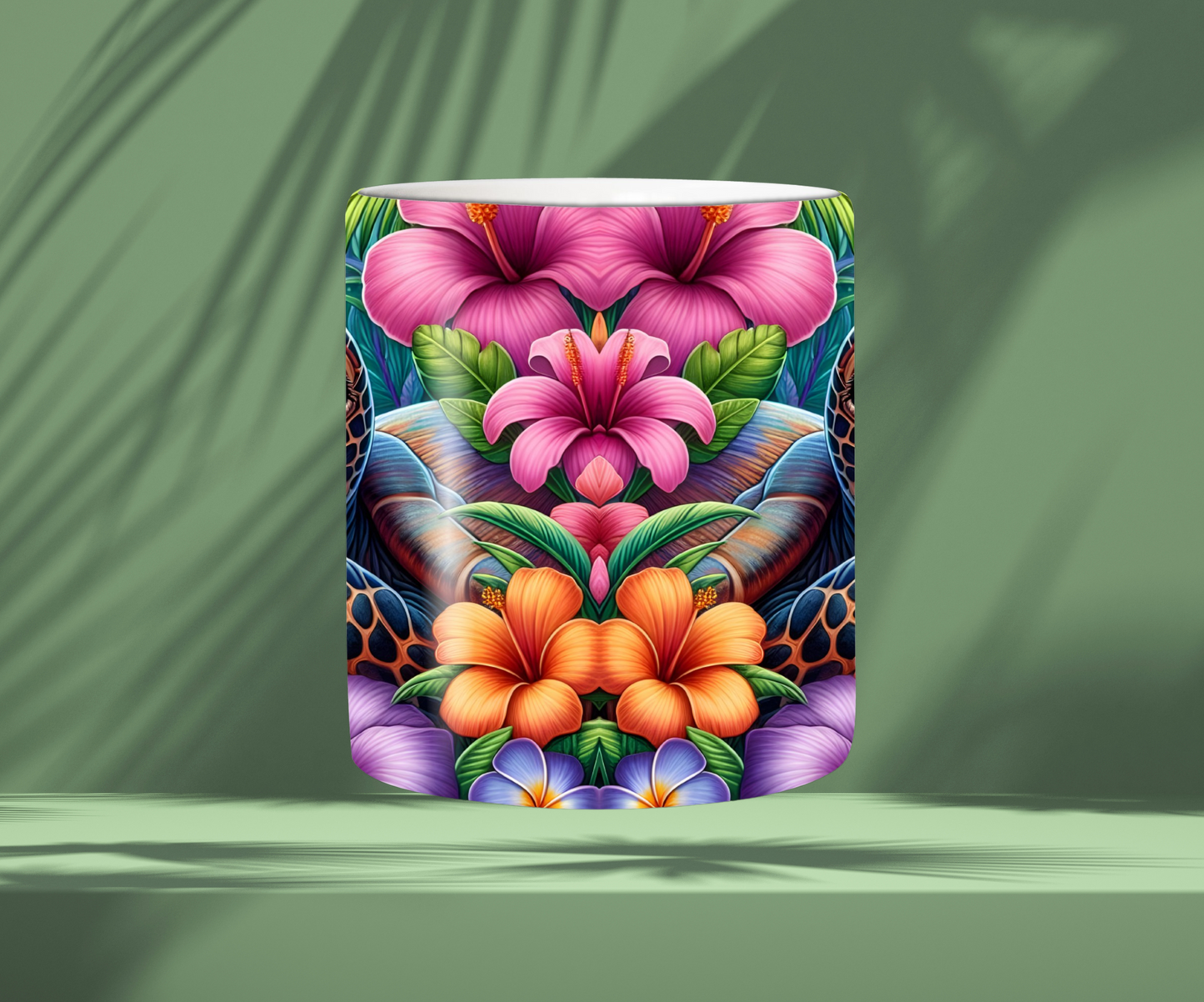 Tasse fleurie et tortue 🐢