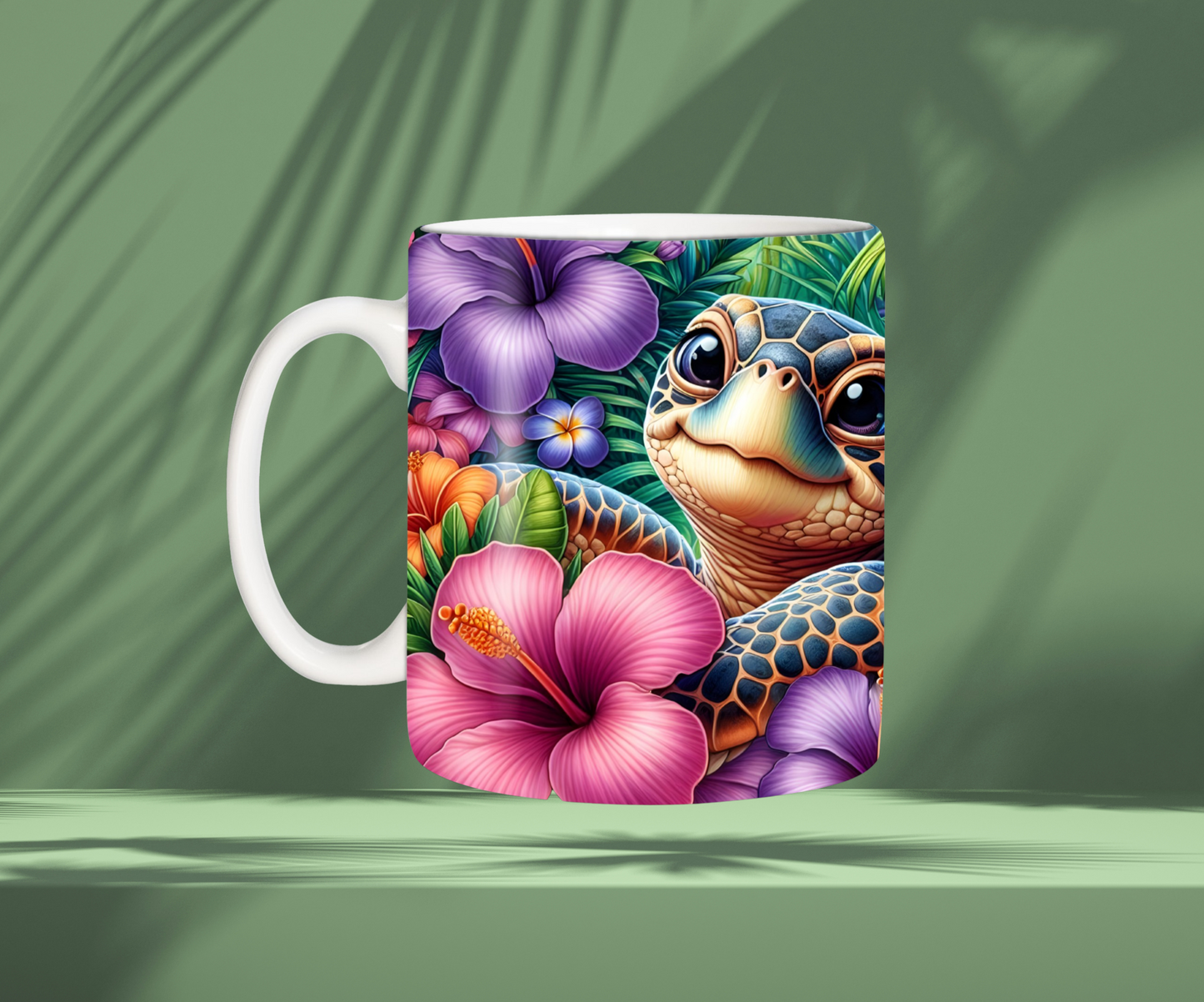 Tasse fleurie et tortue 🐢