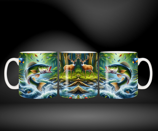 Tasse cerf et poisson 🐟