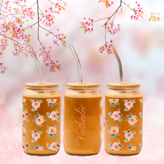 Verre à fleurs & prénom 🌸