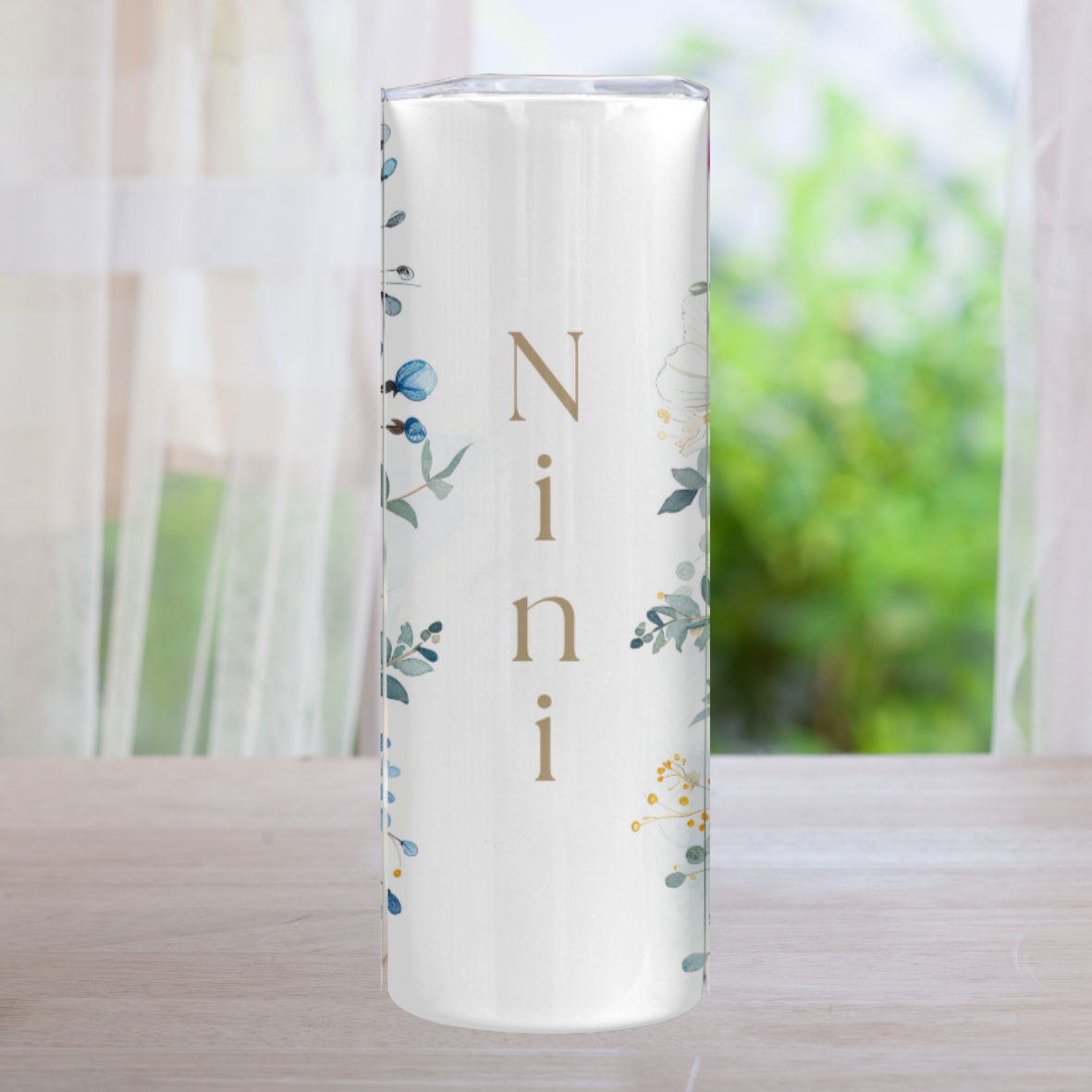 Gourde à fleurs bleues 💐