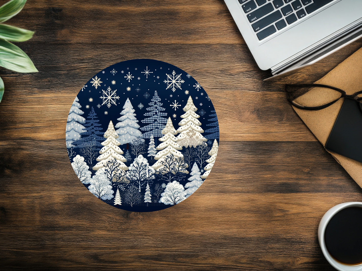 Tapis de souris sapin enneigé 🌲