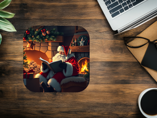 Tapis de Père Noël assis au coin de la cheminée 🎁