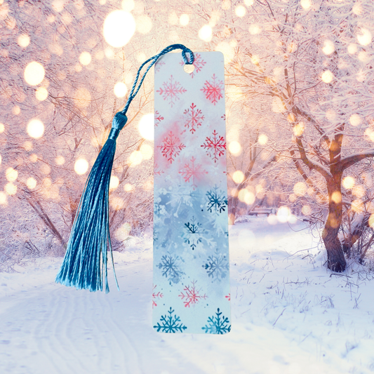 Marque-page flocons de neige bleu et rose ❄️