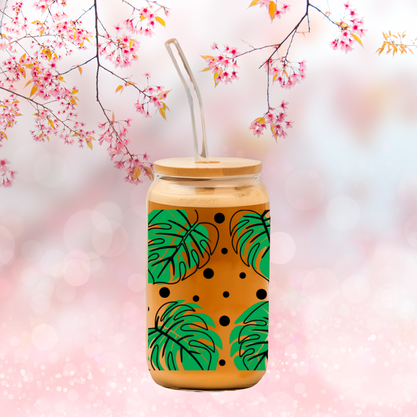 Verre feuillage & prénom 🌿