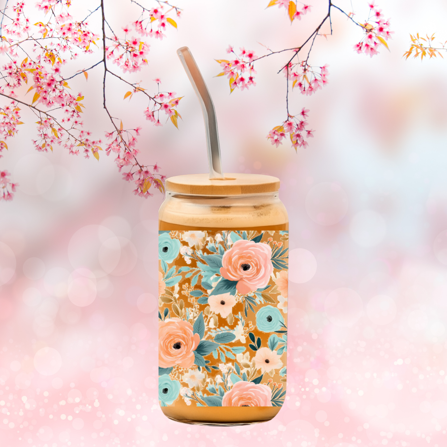 Magnifique verre à fleurs & prénom 💐