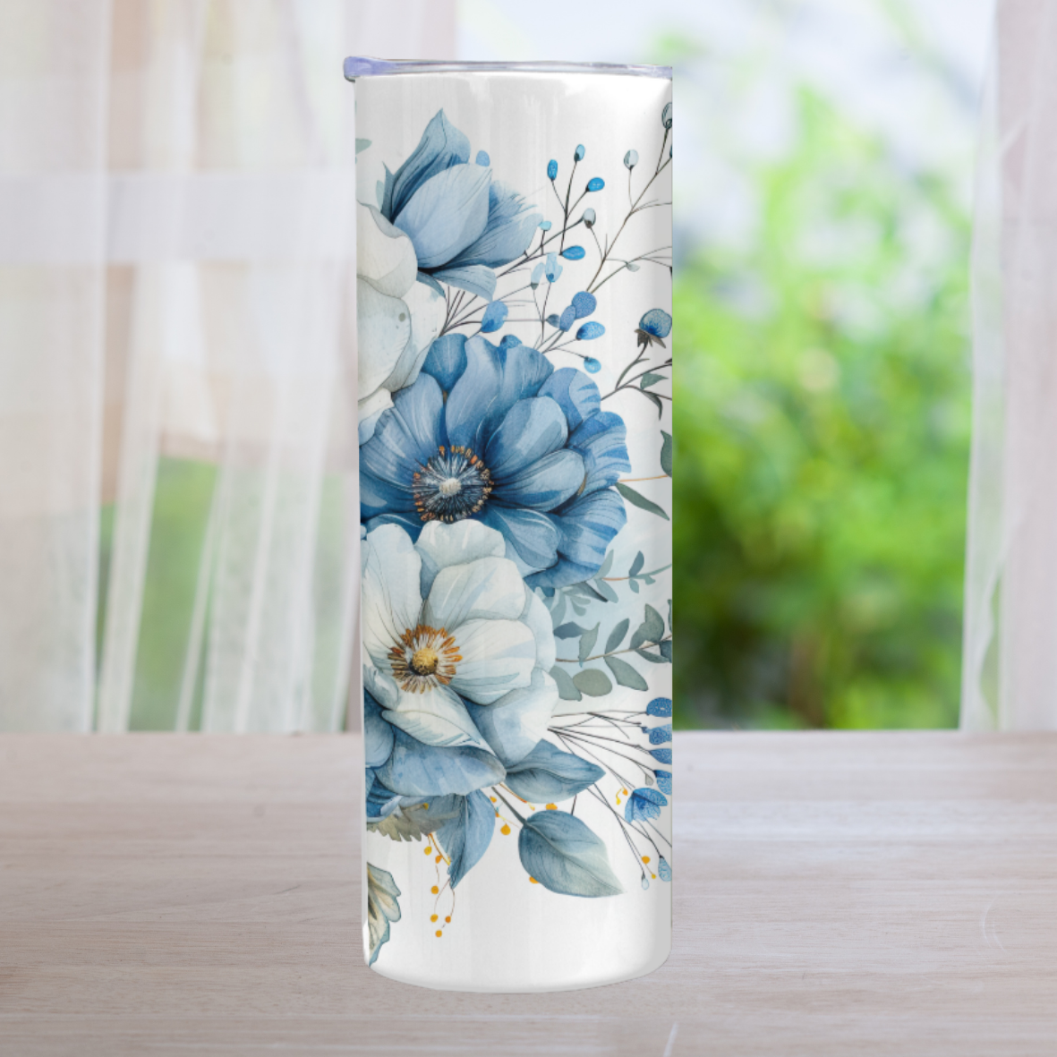 Gourde à fleurs bleues 💐