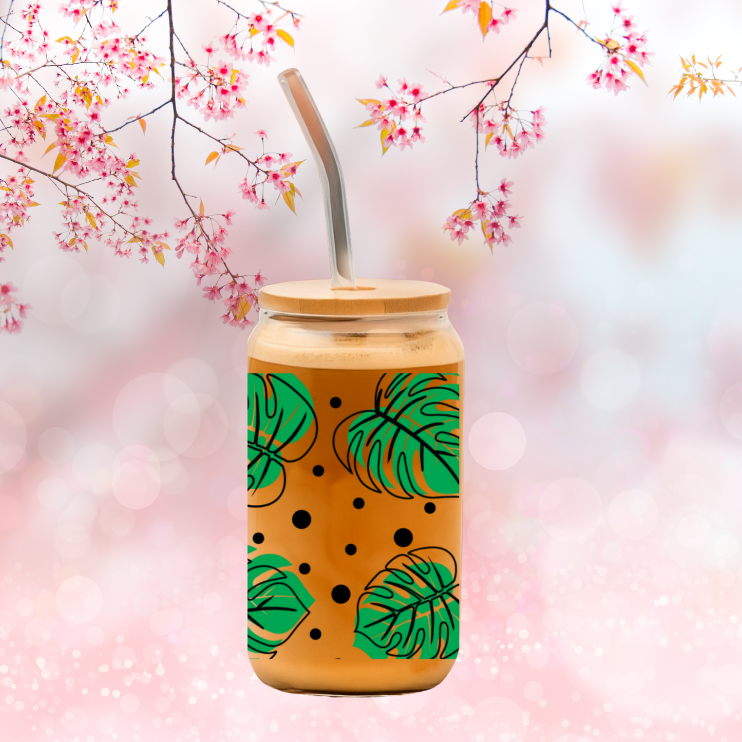 Verre feuillage & prénom 🌿