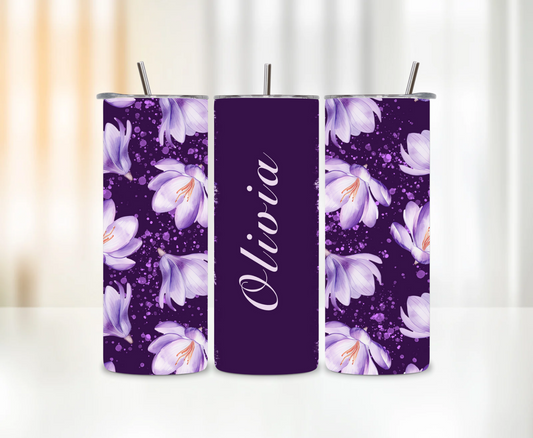 Fleurs violettes & prénom🌷